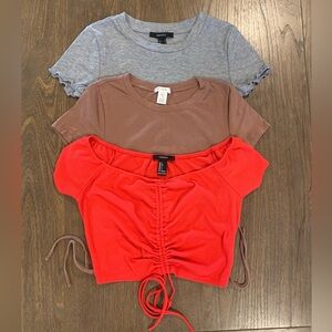 Bundle of 3 Solid color crop tops